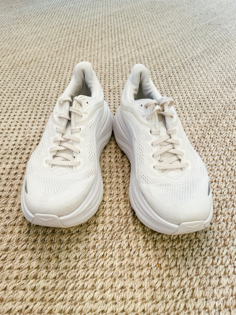HOKA® Bondi 9 Sneakers in white / white - WORN ONCE - Womens size 9 - Picture 2 of 8
